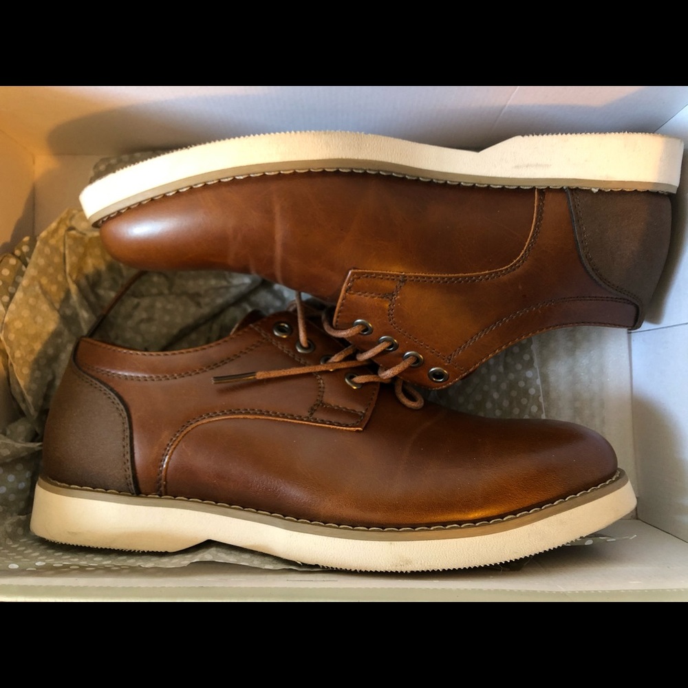 Perry Ellis portfolio size 8 cognac dress shoes